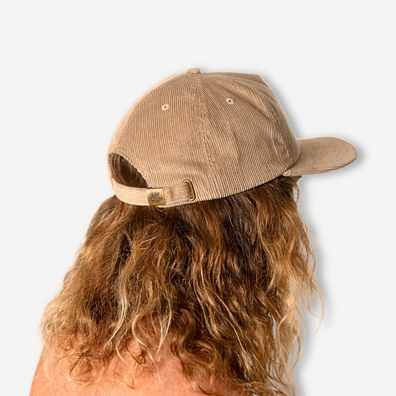 Khaki corduroy snapback