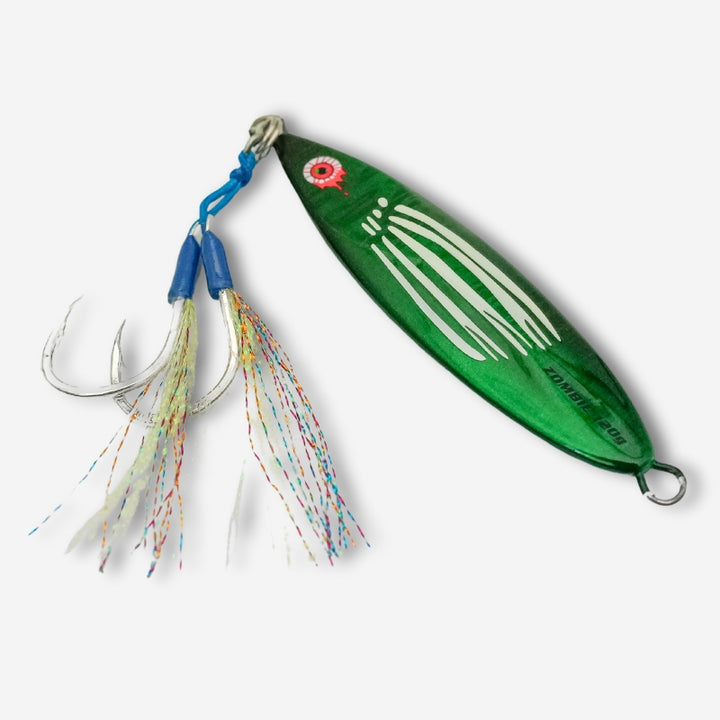 green fishing jig